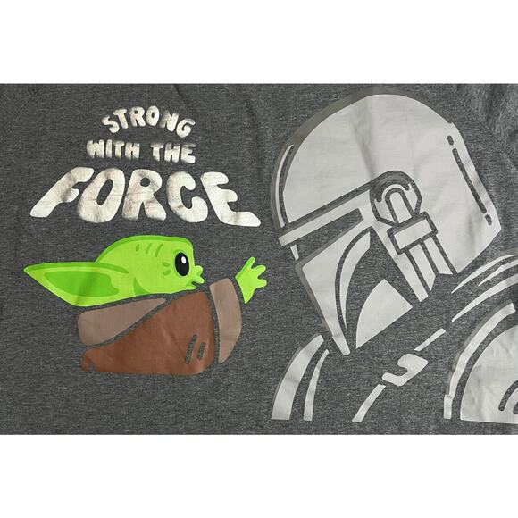 Star Wars Mandalorian & Grogu Shirt XL Strong with the Force Organic Long Sleeve - Picture 3 of 12